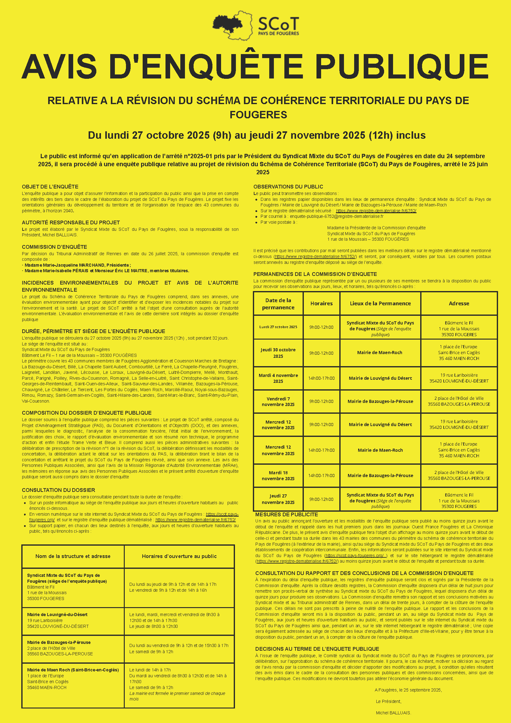 AVIS D'ENQUÊTE PUBLIQUE (9)